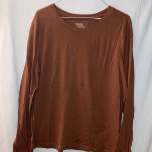 NWT Time & Tru Brown Long Sleeve Shirt